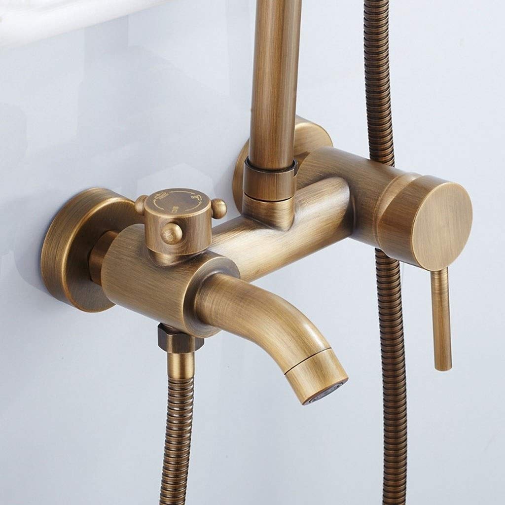 Mosiężny zestaw prysznicowy w stylu retro, regulowany system deszczownicy, 82112 cm, 150 cm, wąż klasyczny, deszczownica, elegancka armatura łazienkowa dla luksusowego doświadczenia