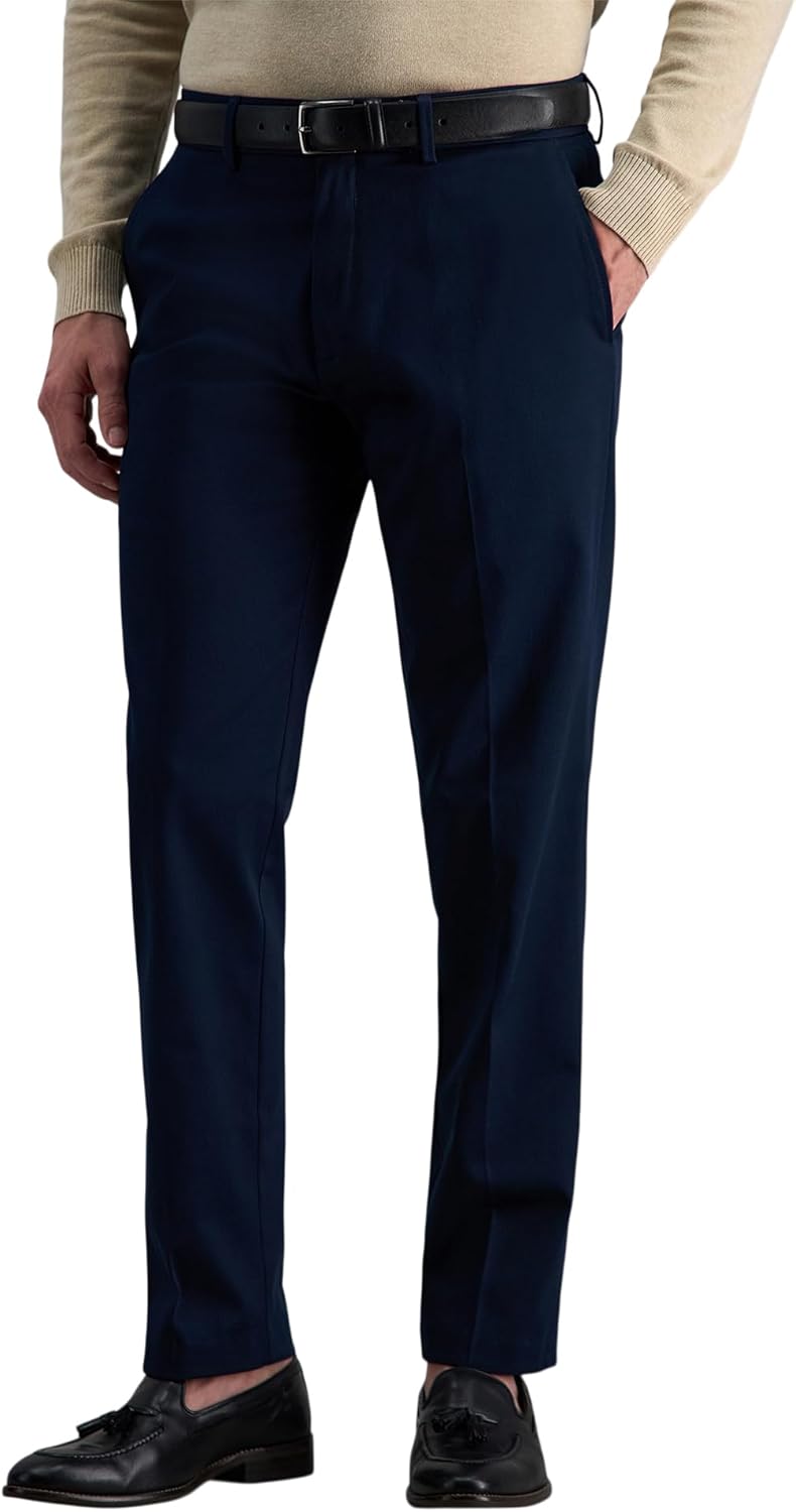 Haggar Men's Premium No Iron Khaki Slim Fit Flat Front Casual Pant
