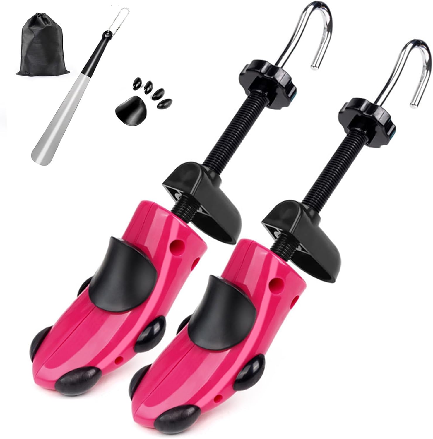 1 Pairs Shoe Stretcher, Durable Boots Tree Adjustable Length & Width, Shoes Expander for Men Women, Stretchers for Tight Shoes Flat Shoes Sneakers Sandals Stretching,Pink,35 * 41W5*9