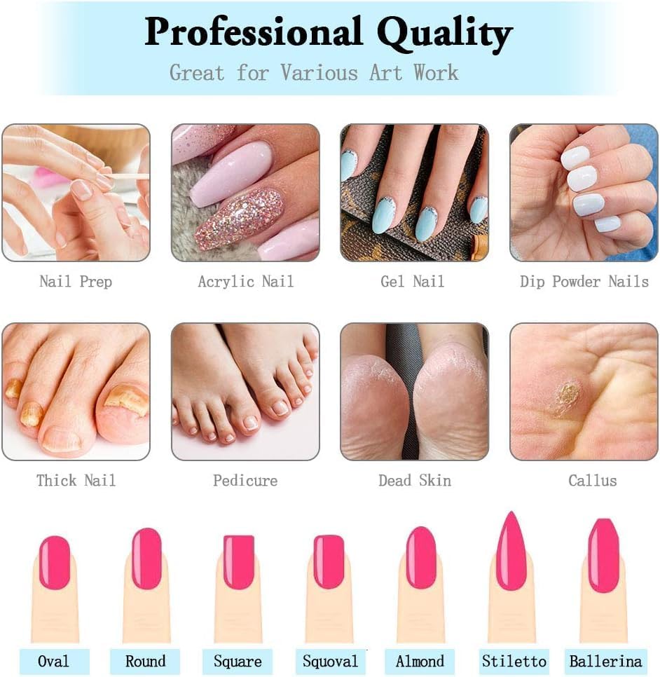 NAILWIND Nail Drill Bits Set Cuticle Tools, Electric Nail Drill Bits Kit 3/32",Nail Drill Machine for Nail Bits, Nail Polishing Clear and Care (SILVER, 10- PCS) - Image 3