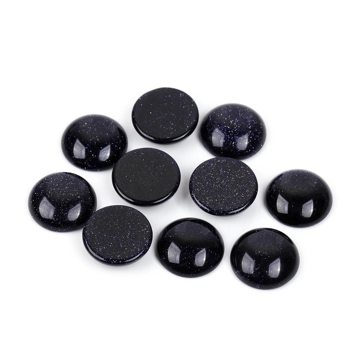 GEM-Inside 5Pcs 18mm Blue Sandstone Sand Stone Cabochons Stones Beads for Jewelry Making Bezels Tennis Statement Jewelry