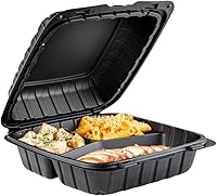 Vista 20 de Restaurantware Thermo Tek - Recipientes para llevar rellenos de minerales de 6 x 6 x 3 pulgadas, 100 recipientes duraderos para llevar, contenedores