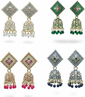 Traditional Multicolor Jhumka Earrings for Women & Girls Price In India