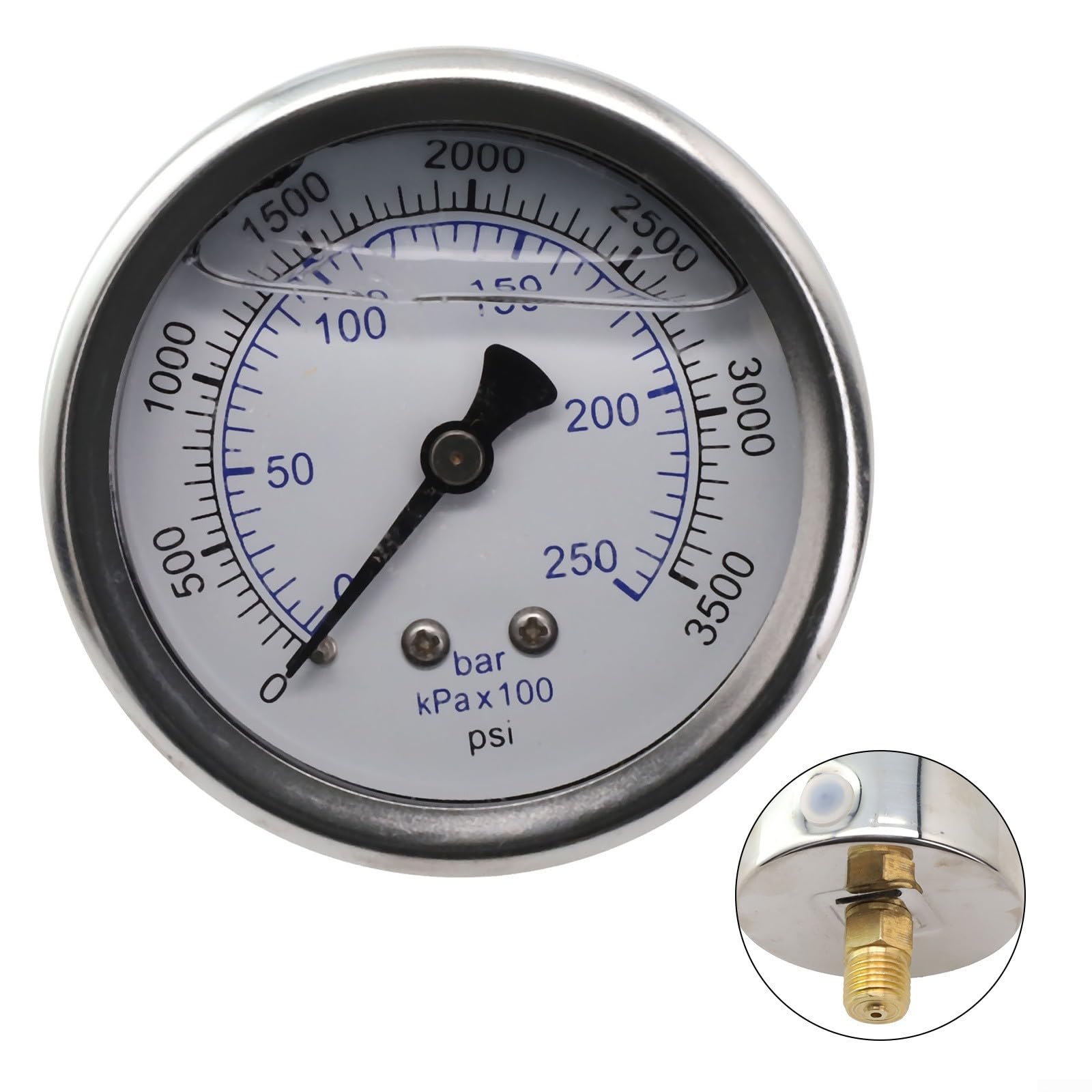 EasyByMall Hochdruckreiniger-Manometer, 250 Bar/3500 Psi, M14 x 1,5 Gewinde, für 2/3/4/5,5 kW Hochdruckreiniger