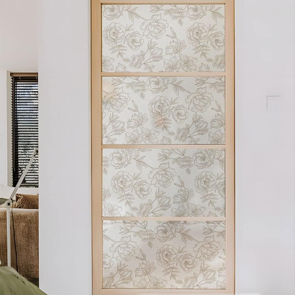 Window Clings Retro Window Glass Stickers Home Decoration Colorful Window Stickers Suitable for Home Living Room Office Sliding Door Privacy Window Film(40 * 200 cm)