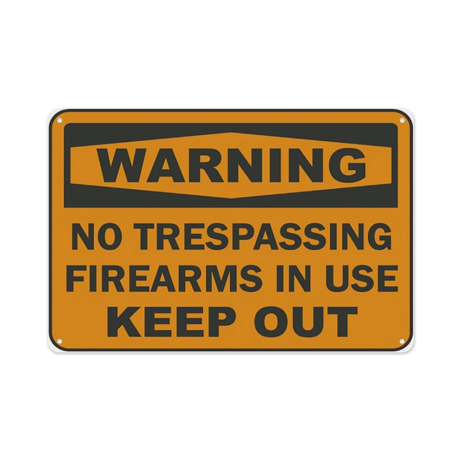 peiyeety Firearms In Use KeepSign Aluminum Tin Warning Signs For Home Outdoor Garden 12X16 Inches
