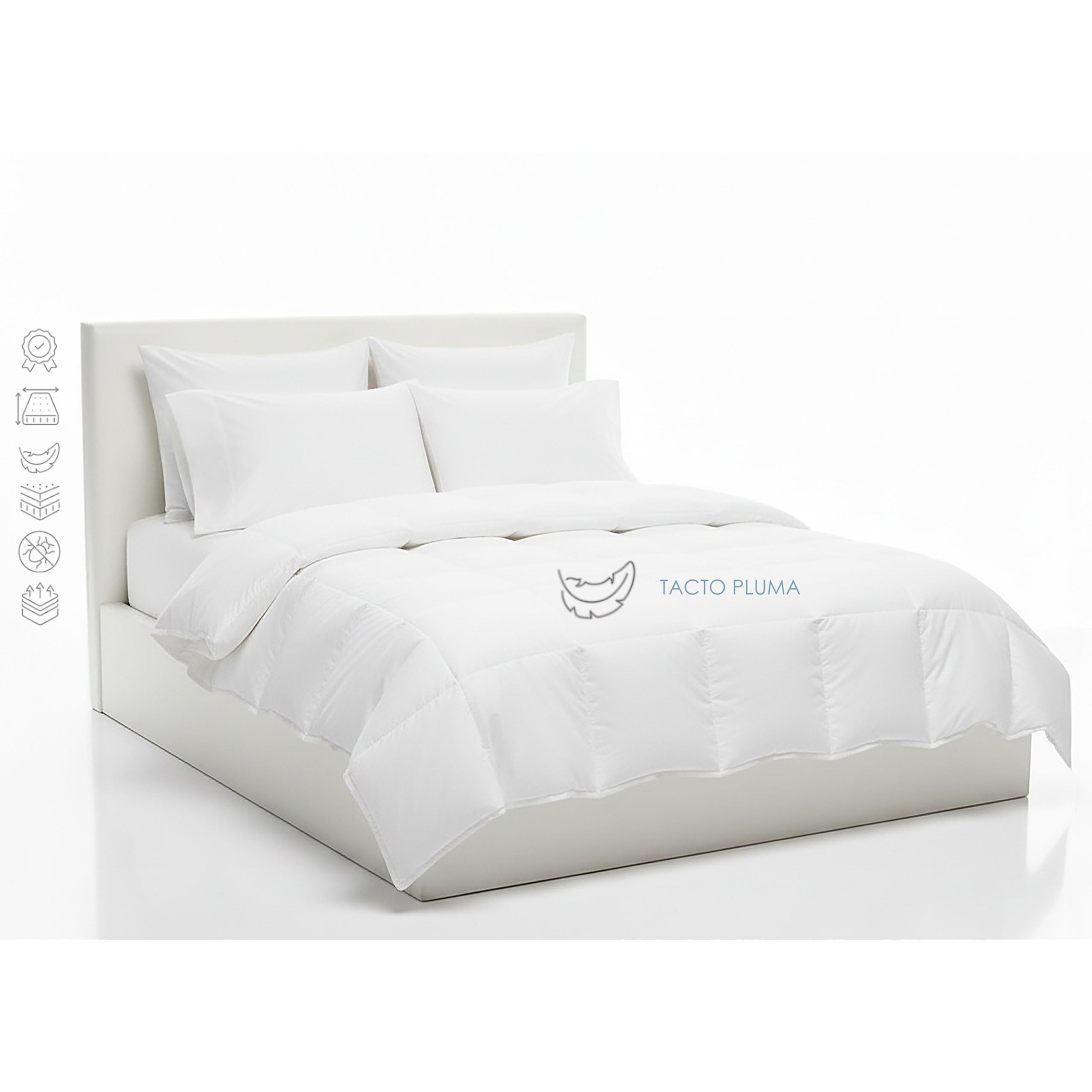 Edredón Nórdico Cama 180/200-260x240 cm - Relleno Nórdico Cama 180/200 - Edredón 4 Estaciones Acolchado Fibra Tacto Plumón de 350 gr/m² Ideal Invierno - Termorregulable y Antiácaros