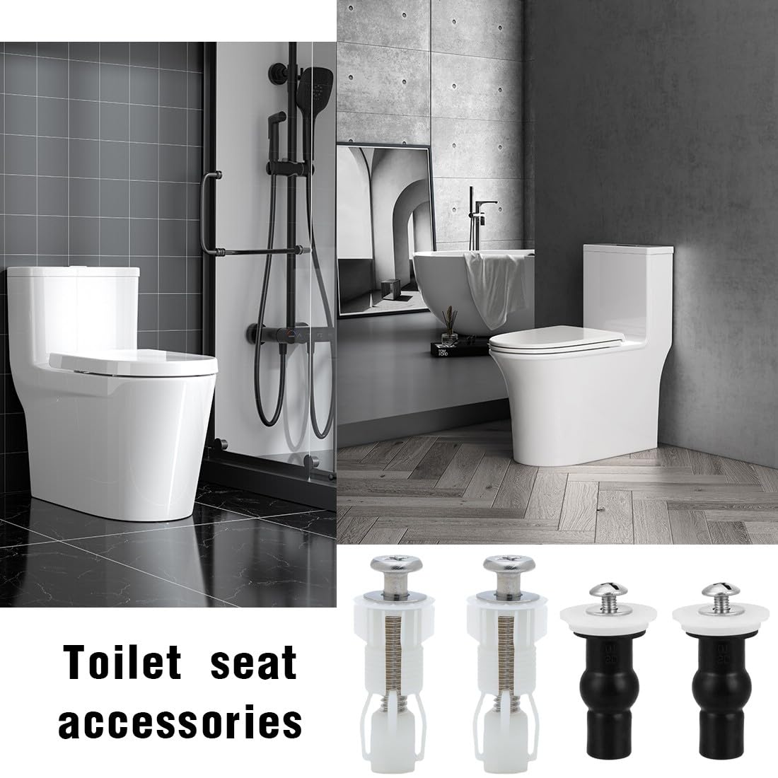 Universal Toilettensitz-Befestigungsset – Mit Gummibolzen & Edelstahlschrauben Für Öffnungen 14–18 Mm – Einfach Zu Montieren & Langlebig