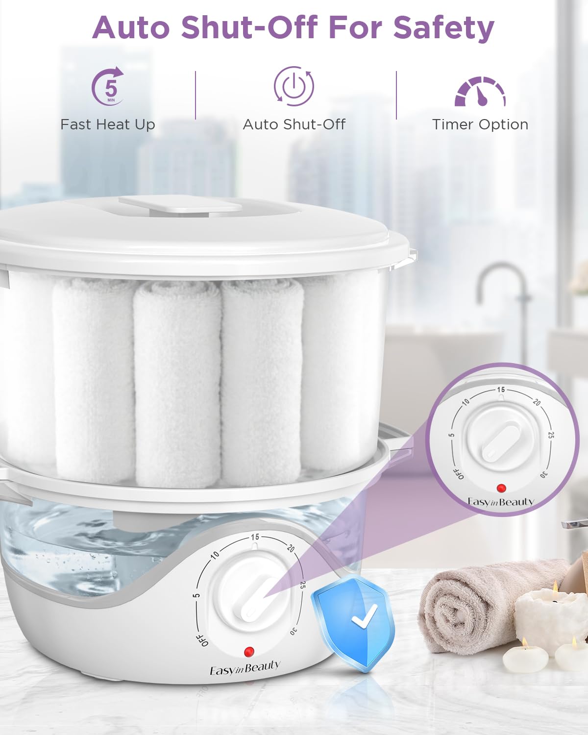 EASYINBEAUTY Portable Hot Towel Warmer and Steamer for Spa & Salon