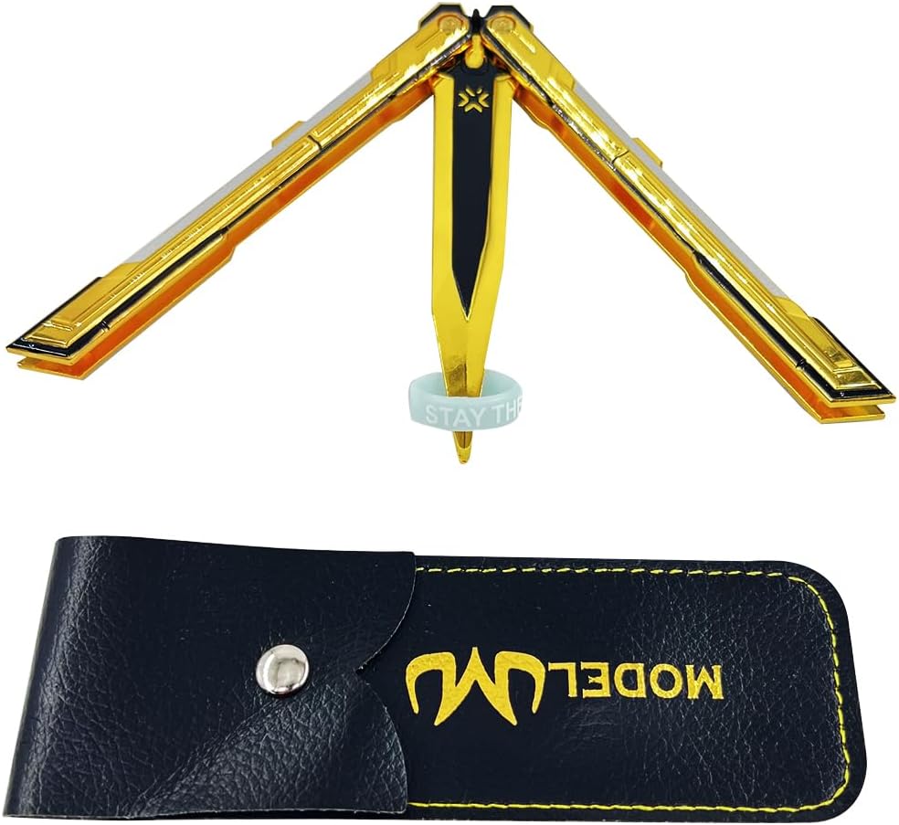Superbuybox Game Valorant Ion Karambit Knife Martial Arts Ninja Weapons Game Collection Gift Desk Decoration Backpack Pendant Gift (Ion Karambit Yellow)