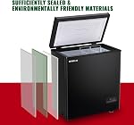 DEMULLER Chest Freezer 5.0Cubic Feet Deep Freezer Freestanding Freezers with Removable Stainless Steel Basket, Mini Freezer Top Open Door Compact Freezer with Electronic Control 41℉ to -31℉BLACK