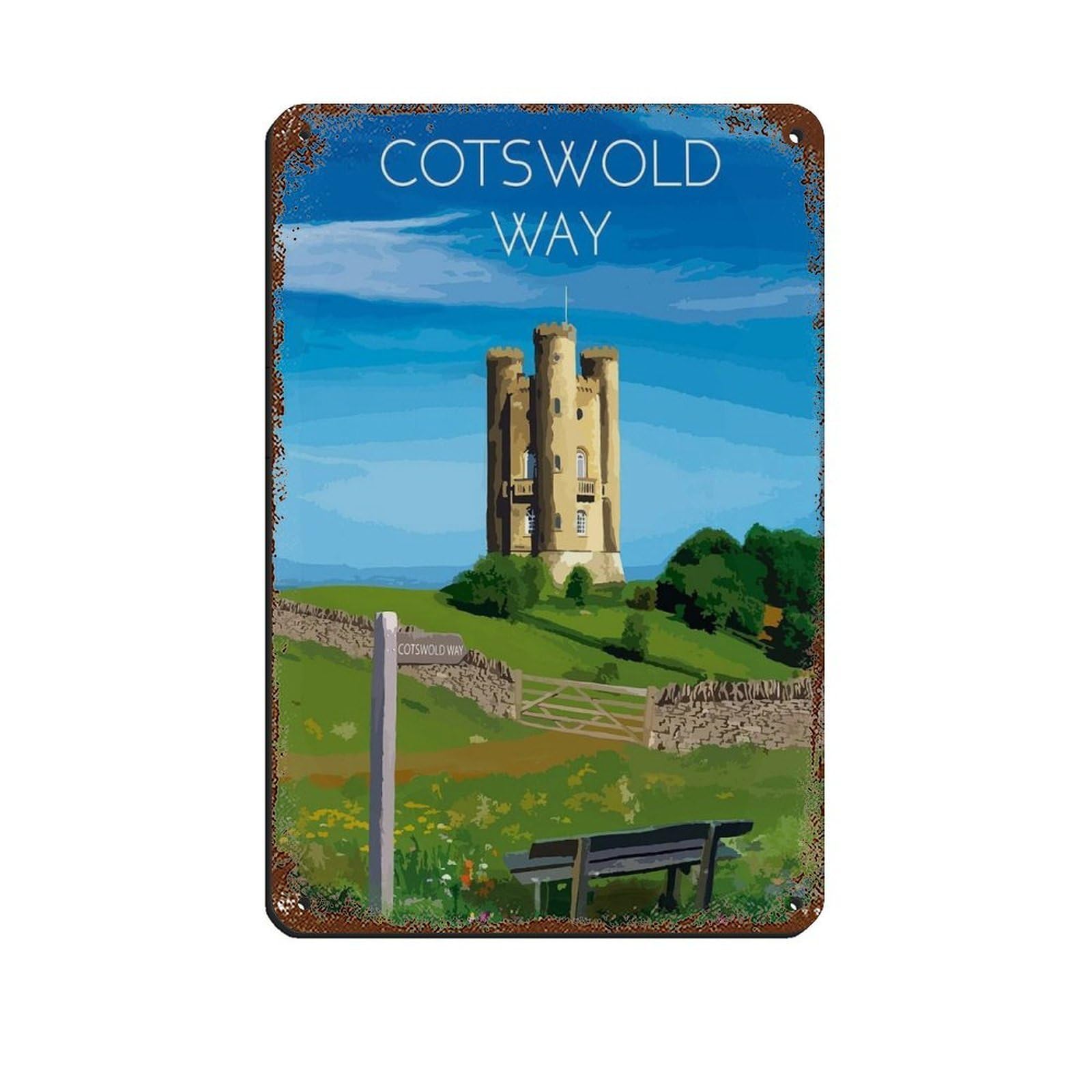 Lxwnze 20L X 30W Cm Cotswold Way National Trail Poster Tin Sign Vintage Metal Pub Club Cafe Bar Home Wall Art Decoration Poster Retro 8X12inch(20X30cm)