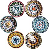 ASOBHYXI Bohemian Style Ceramic Jewelry Dish, Decorative Trinket Dish,Ring Tray, Decoration Plate for Earrings, Rings, Jewelry Dish Holder, Key Bowl, Trinket Tray, Earring Holder for Women (6 SET)