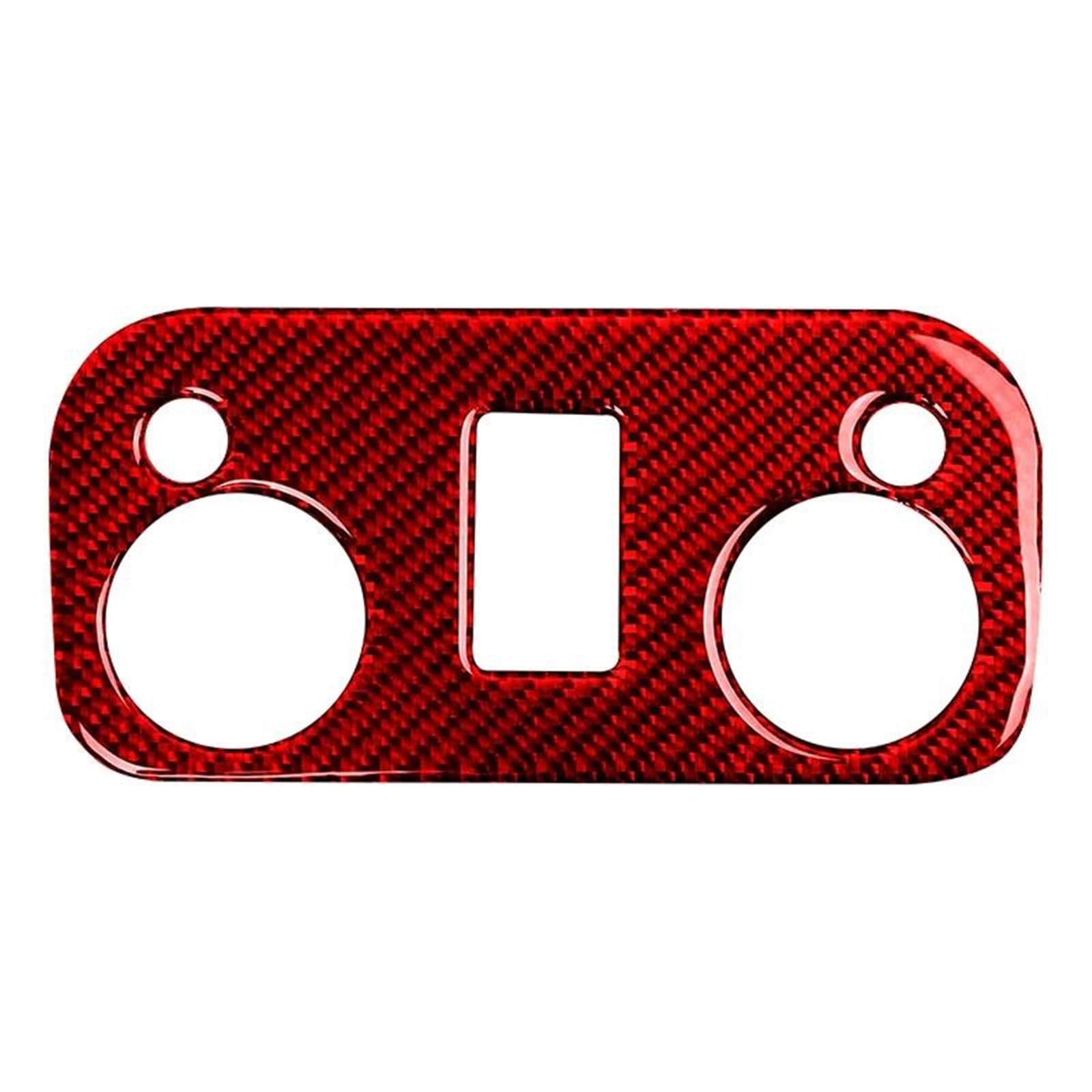 Car Interior Mouldings for Ford for Mustang GT 2015-2021 Car Roof Reading Light Panel Sticker Cover Trim Interior Decorative Frame(Carbon Fiber Red)