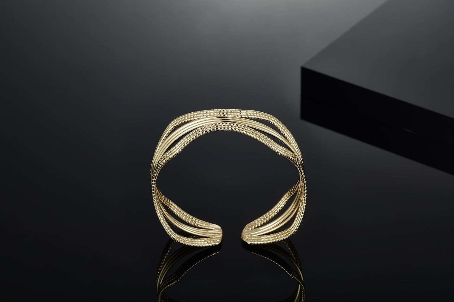 Valentine's Day Gift Ideas 14K Gold Plated Chunky Cuff Bracelet For Women,Adjustable Bendable Cuff Bracelets Boho Bangle,Gift for Girlfriend Wife - Image 5