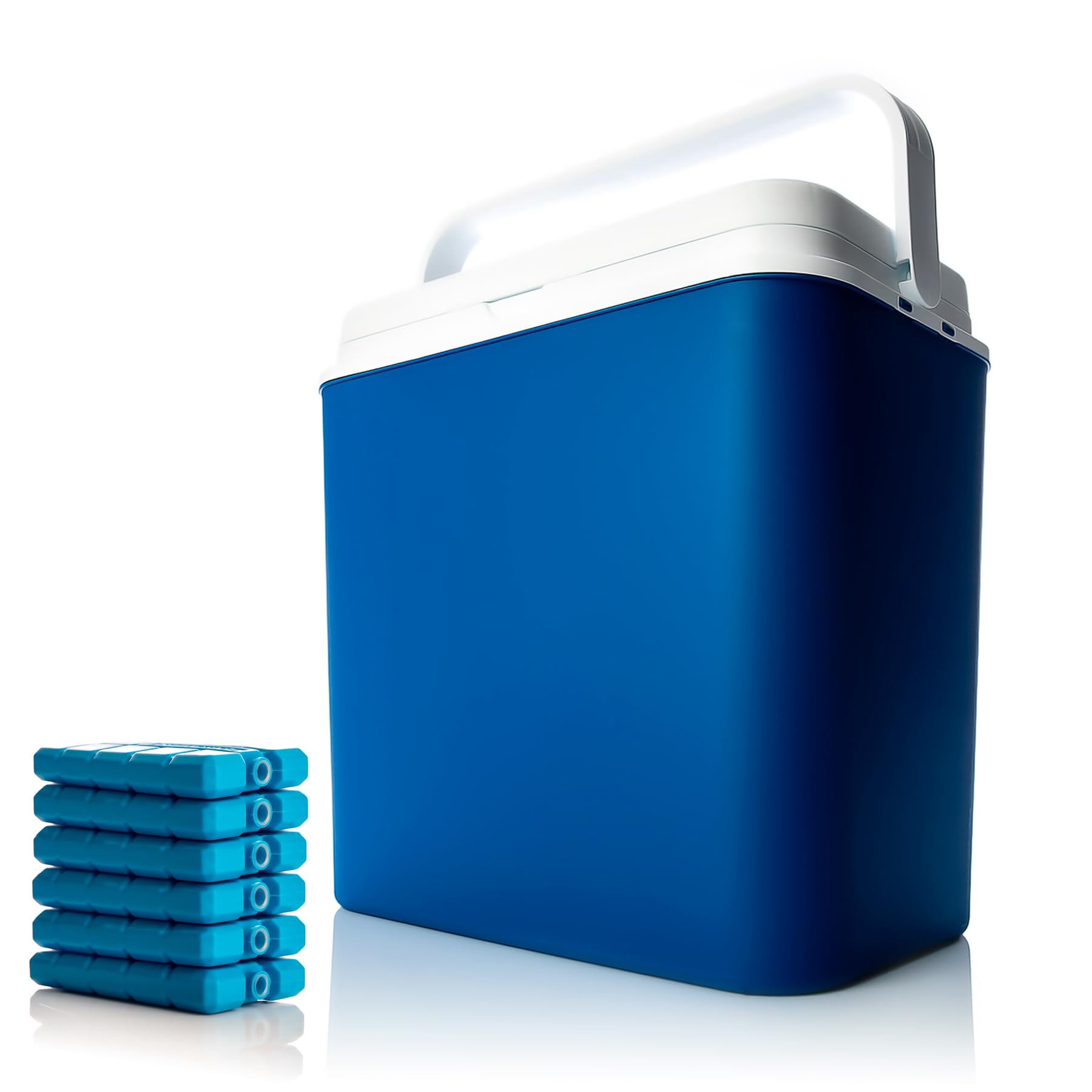 BigDean Kühlbox 24 Liter blau/weiß - Isolierbox mit bis zu 14 Std. Kühlung - Kühltasche für unterwegs - Outdoor Thermobox für Camping, Picknick & Garten - Made in Europe