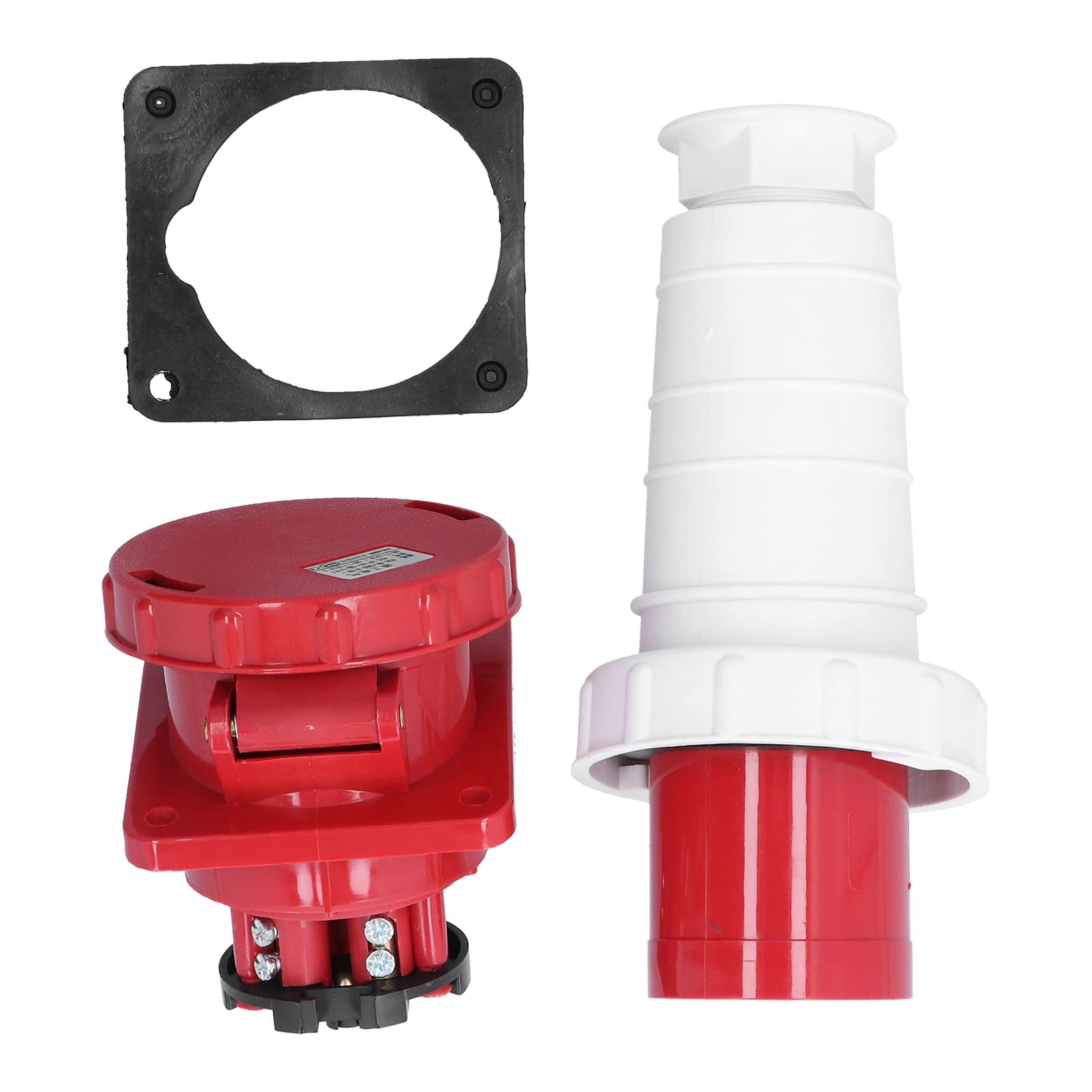 Conector de Alimentación Trifásico de 5 Pines 380-415V 63A 3P+N+E, Kit de Enchufe Industrial con Carcasa PA66, IP67 a Prueba de Agua para Plantas de Energía Industriales