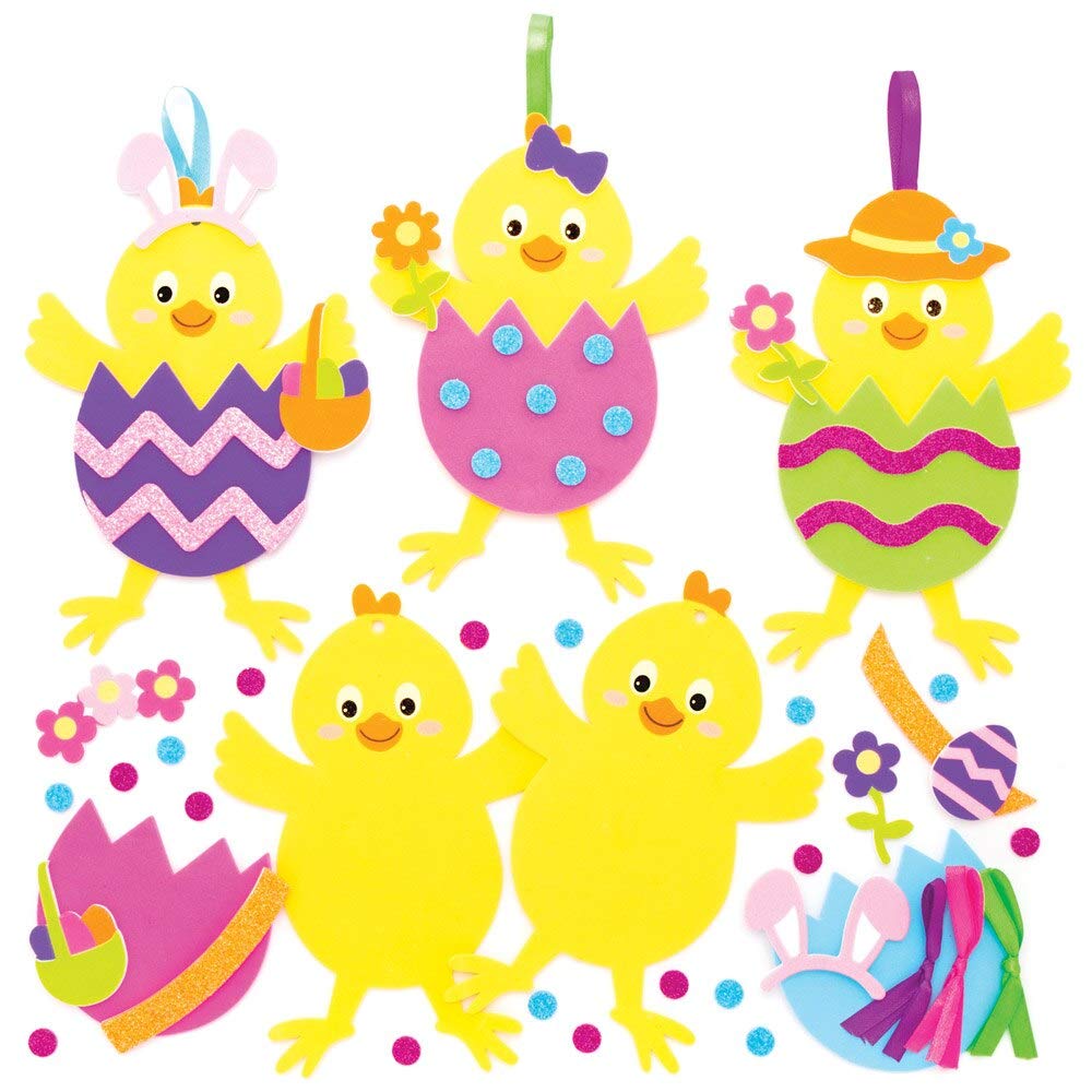 Baker Ross Easter Chick Mix & Match Decorations - Pack of 8, Easter Crafts, Craft For Kids (AT435)