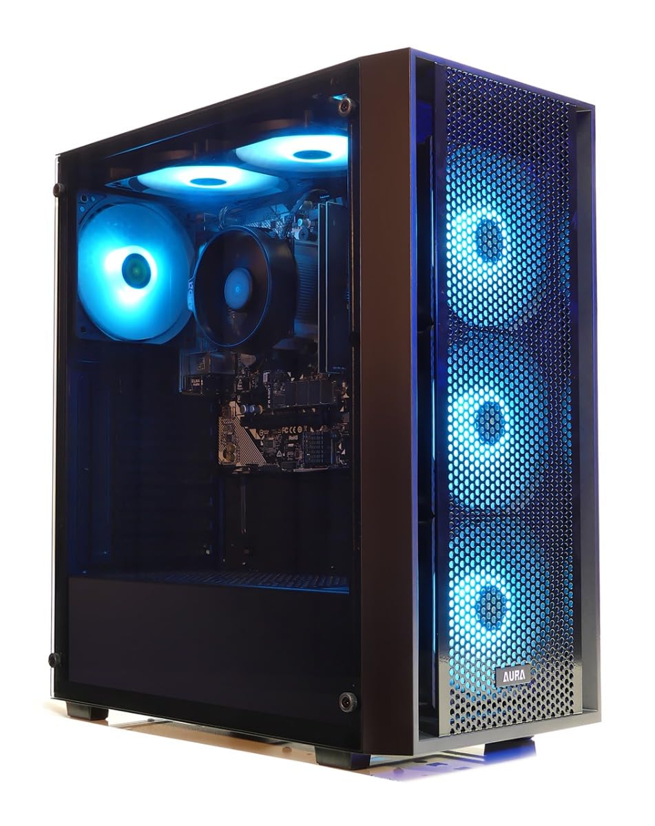 Bitbull Gaming PC – AMD Ryzen 5 3400G – RX Vega 11 – 16GB DDR4 RAM – 500GB NVMe SSD – RGB Beleuchtung – Windows 11 Pro – WiFi – Bluetooth 5.4 – Gamdias Aura GC2