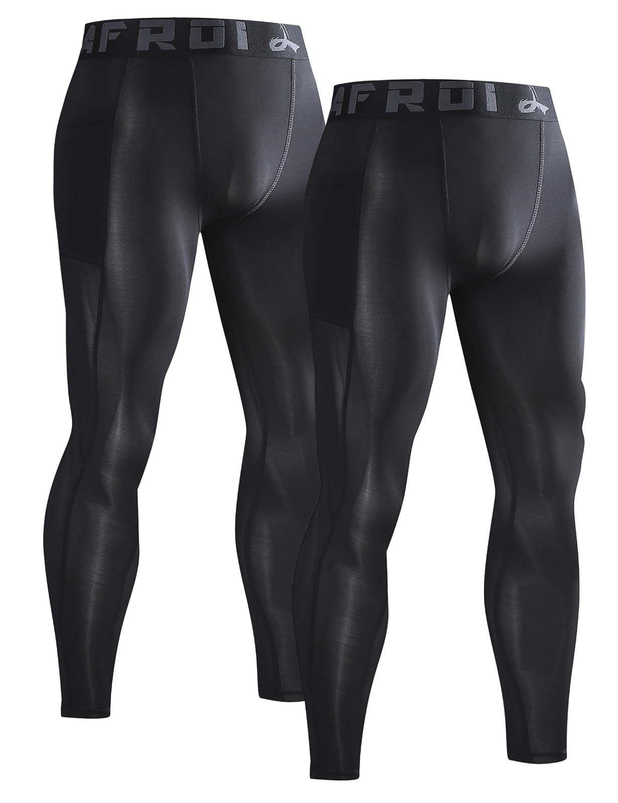 LAFROI 2-Pack Leggings da Uomo, ad Asciugatura Rapida, a Compressione, Aderenti-YSK08sd