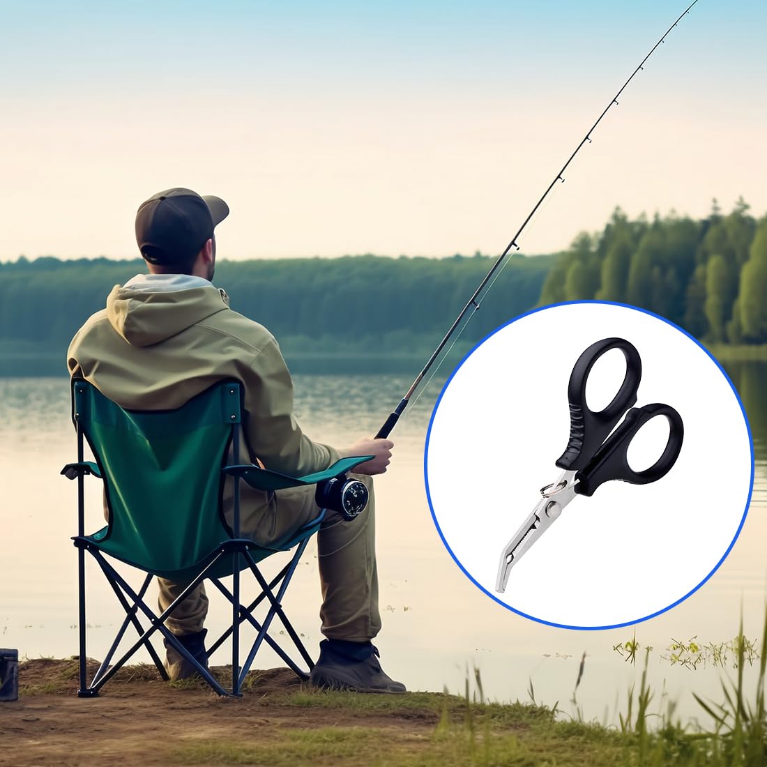 1 Pezzo Pinze da pesca Pinza Angelo in Acciaio Inossidabile Pinza a Molla Multifunzione Tritafili Forbici da Pesca a Becco Curvo Pinze da Pesca