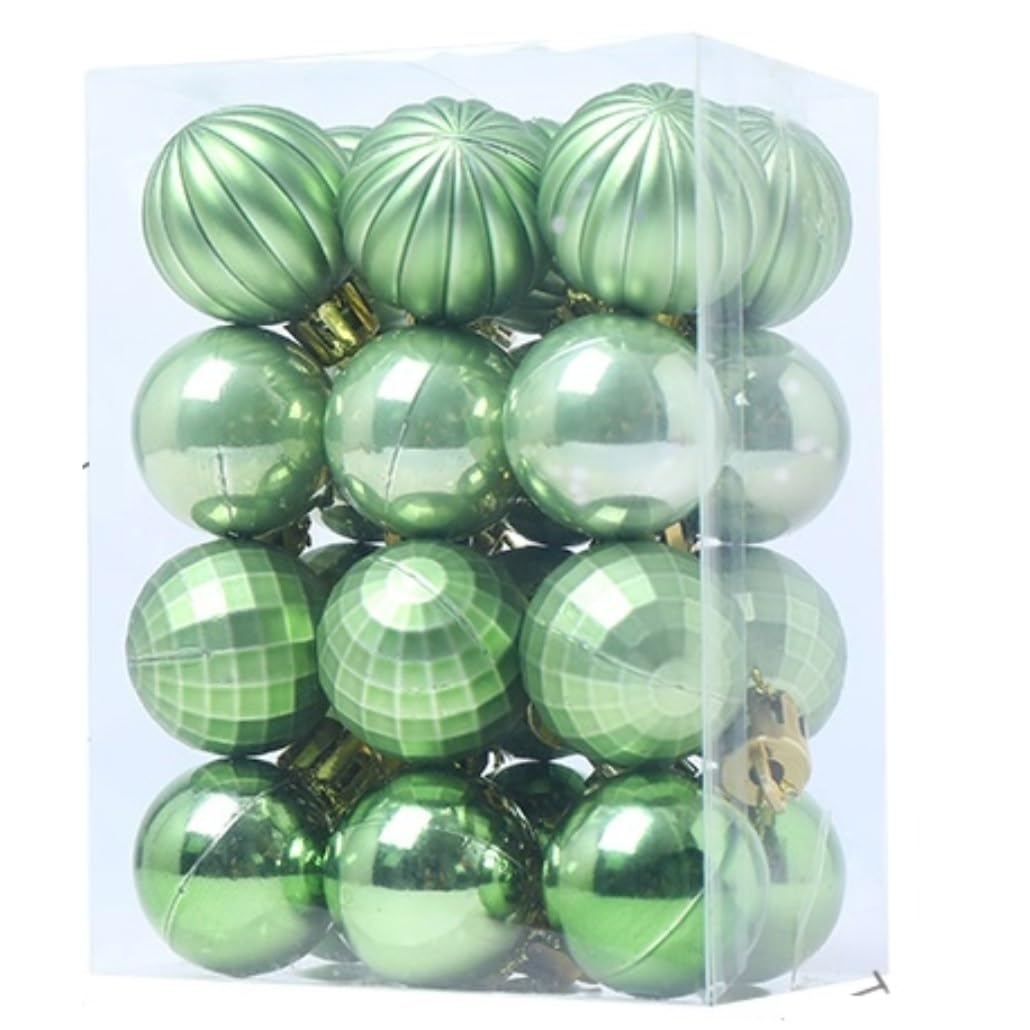 Weihnachtskugel-Dekorationsset, Weihnachtskugel-Ornamente, 24-teilig, Weihnachtsschmuck, Kugeln, bruchsicher, Weihnachtsbaumschmuck für Zuhause, Weihnachtsfeier, Weihnachtskugeln (Farbe: 24 Stück, G