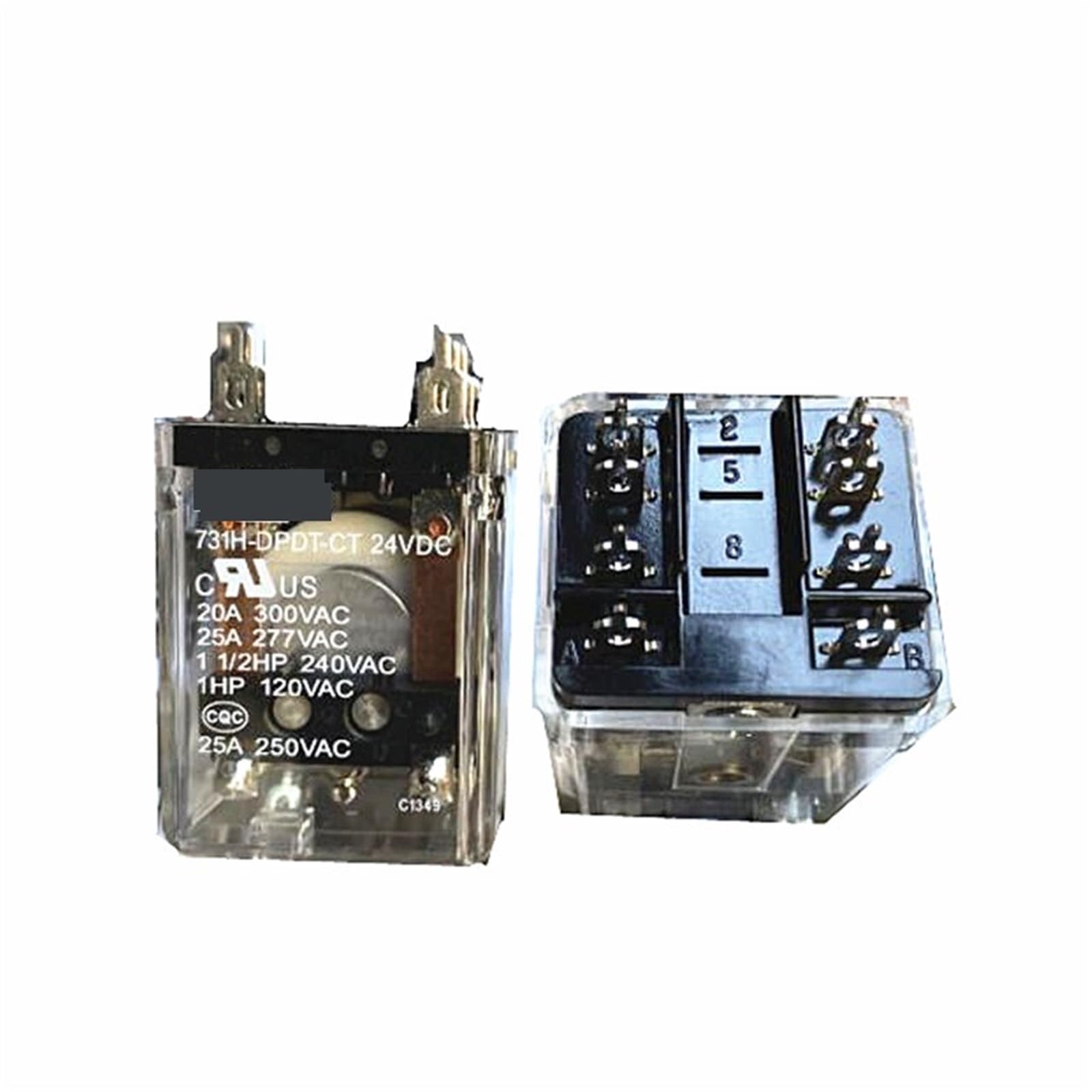 Relé 731H DPDT CT 24V 25A interruptor electromagnético industrial 8 pines