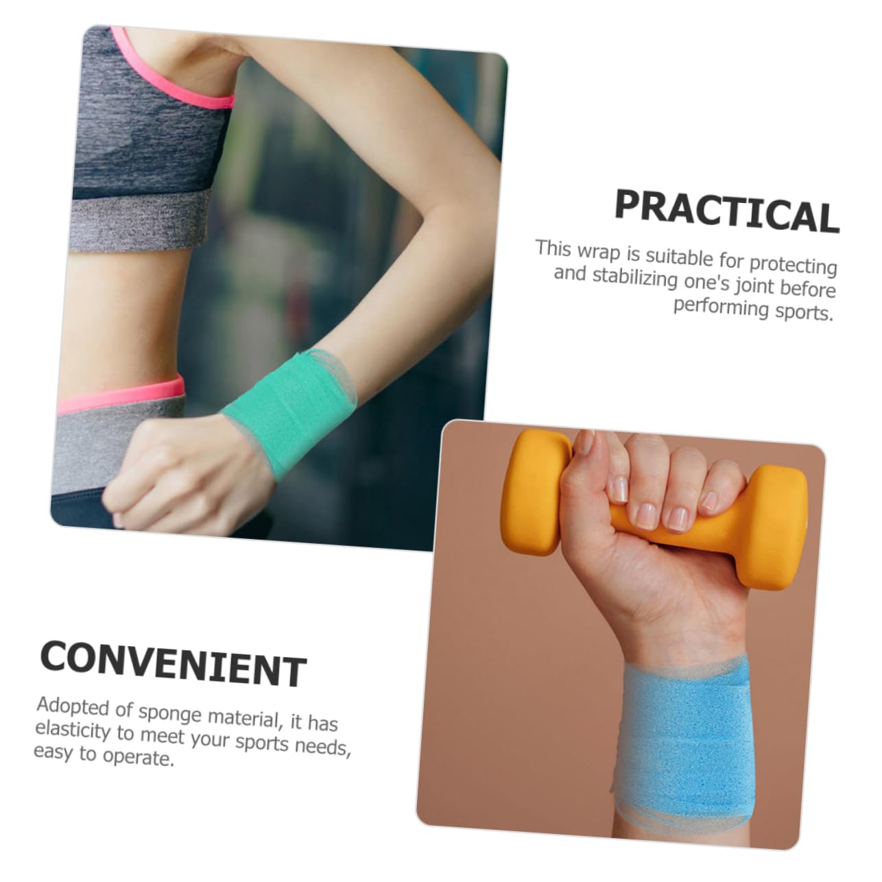 HAPINARY High Strength Sports Tape Wraps Cuttable Bandage for Wrist Ankle Knee Protective Elastic Tapes for Athletes