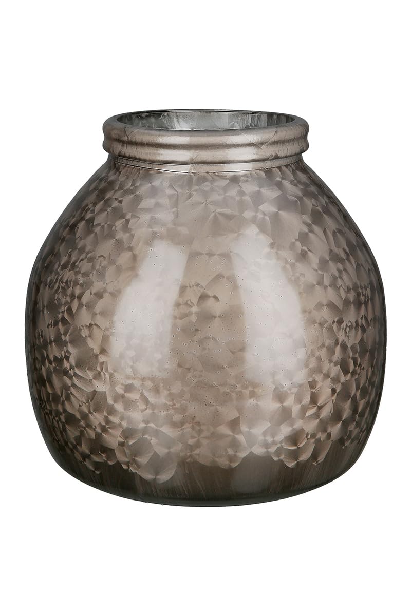 GILDE Montana Glass Vase Gold Bulbous 21 cm Diameter Decoration Home Accessory Flower Vase Table Decoration