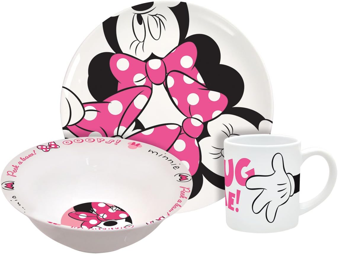 Disney Minnie Hug Me Dinnerware Set, 3-Piece