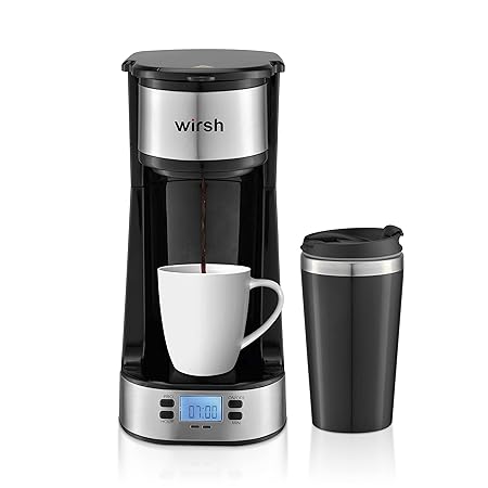 Casara Single Serve Coffee Maker- with Programmable timer and LCD display, Single Cup Coffee Maker with 1