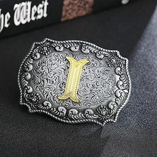 Image of HUABOLA CALYN Belt Buckle Men, Western Cowboy Rodeo Small Alphabet Letter ABCDMRJ to Z Initial Belt Buckles for Women