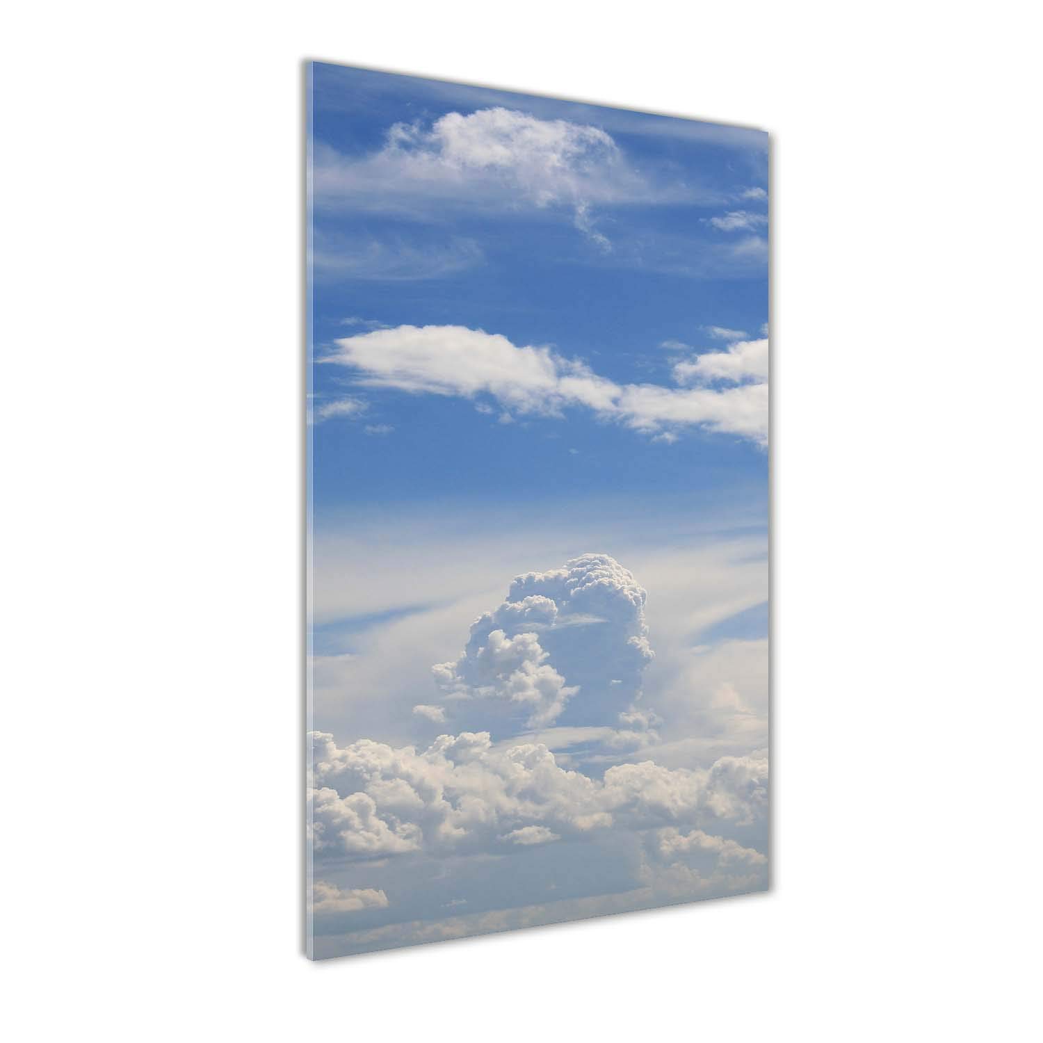 Peinture sur verre trempé 70x140cm ciel bleu contre les murs vides