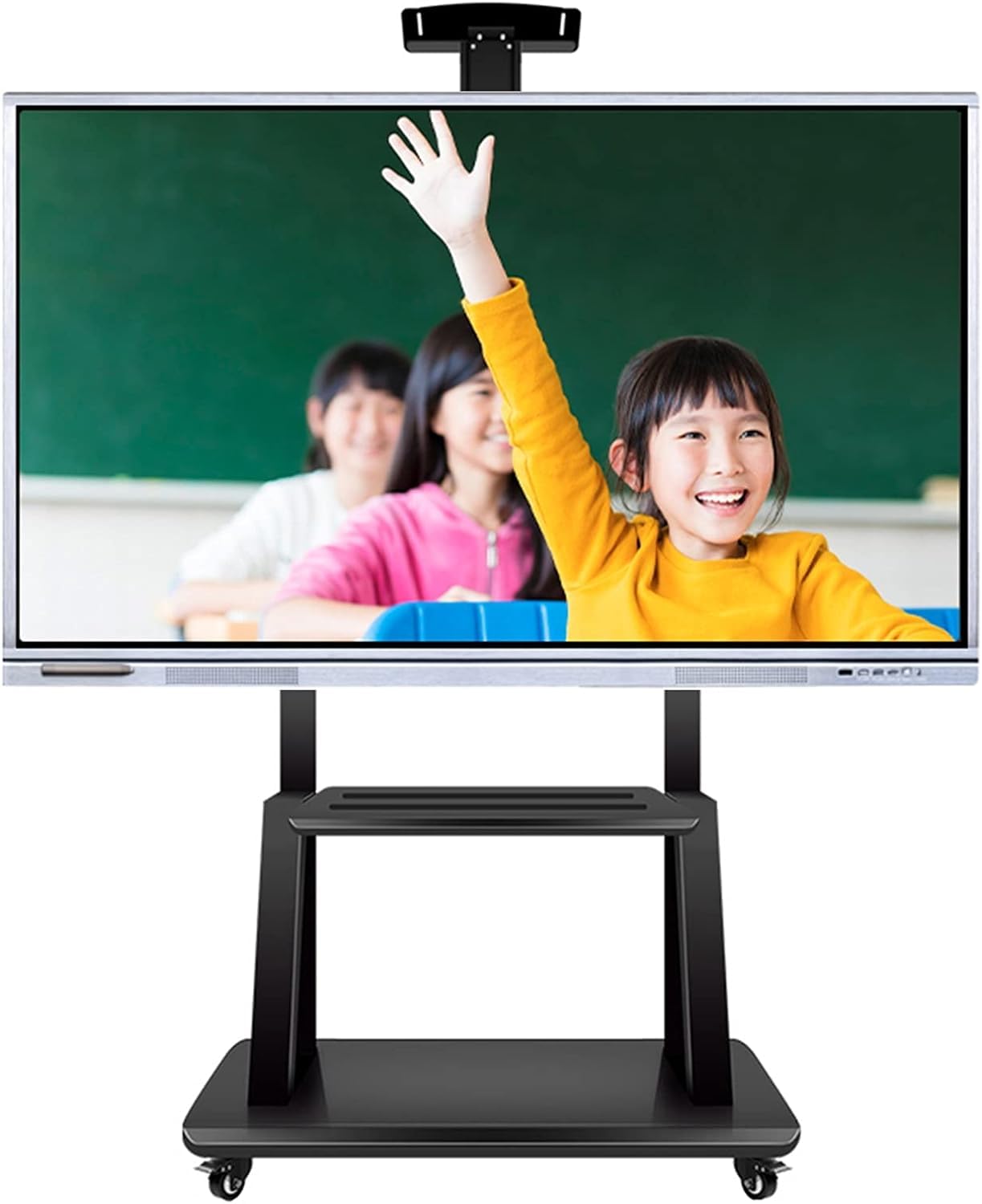 Mobiler TV-Ständer, robuster, universeller Boden-TV-Ständer, höhenverstellbar mit 3 Ablageflächen, für Schlafzimmer und Wohnzimmer