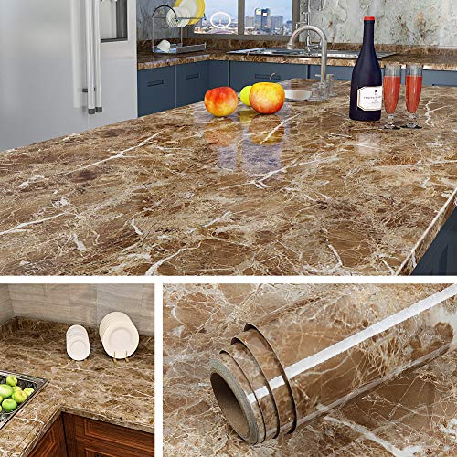 Crazy Clearance Livelynine 197 x 36 Inch Contact Paper for Countertops Peel and Stick Wallpaper Marble Kitchen Countertop Table Furniture Desk Cover Self Adhesive Waterproof Removable Counter Tops Laminates