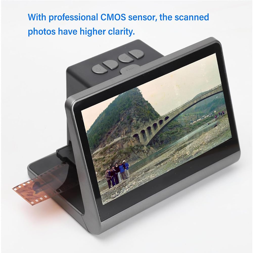 Scanner di Pellicola Digitale, Scanner di Pellicola E Diapositive da 48 MP, Scanner per Diapositive Film per Lo Schermo HD, Slide E Scanner Negativo Memoria Incorporata da 16 GB
