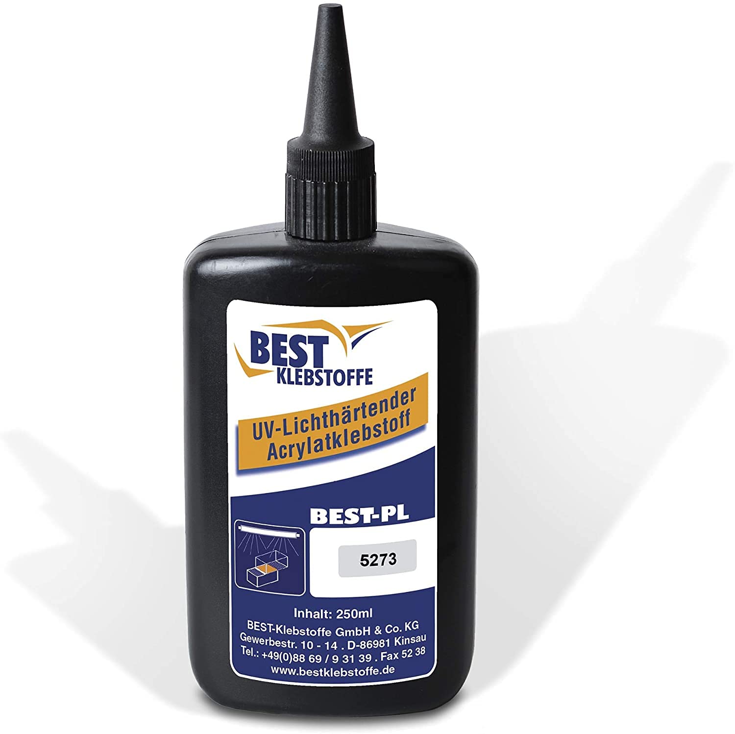 BEST KLEBSTOFF - PL 5273-1 UV Kleber kapillar | 250g | Niedrigviskos | zum bauen und reparieren | UV Fix | Steinschlag Reparatur Kit | Super Klebstoff