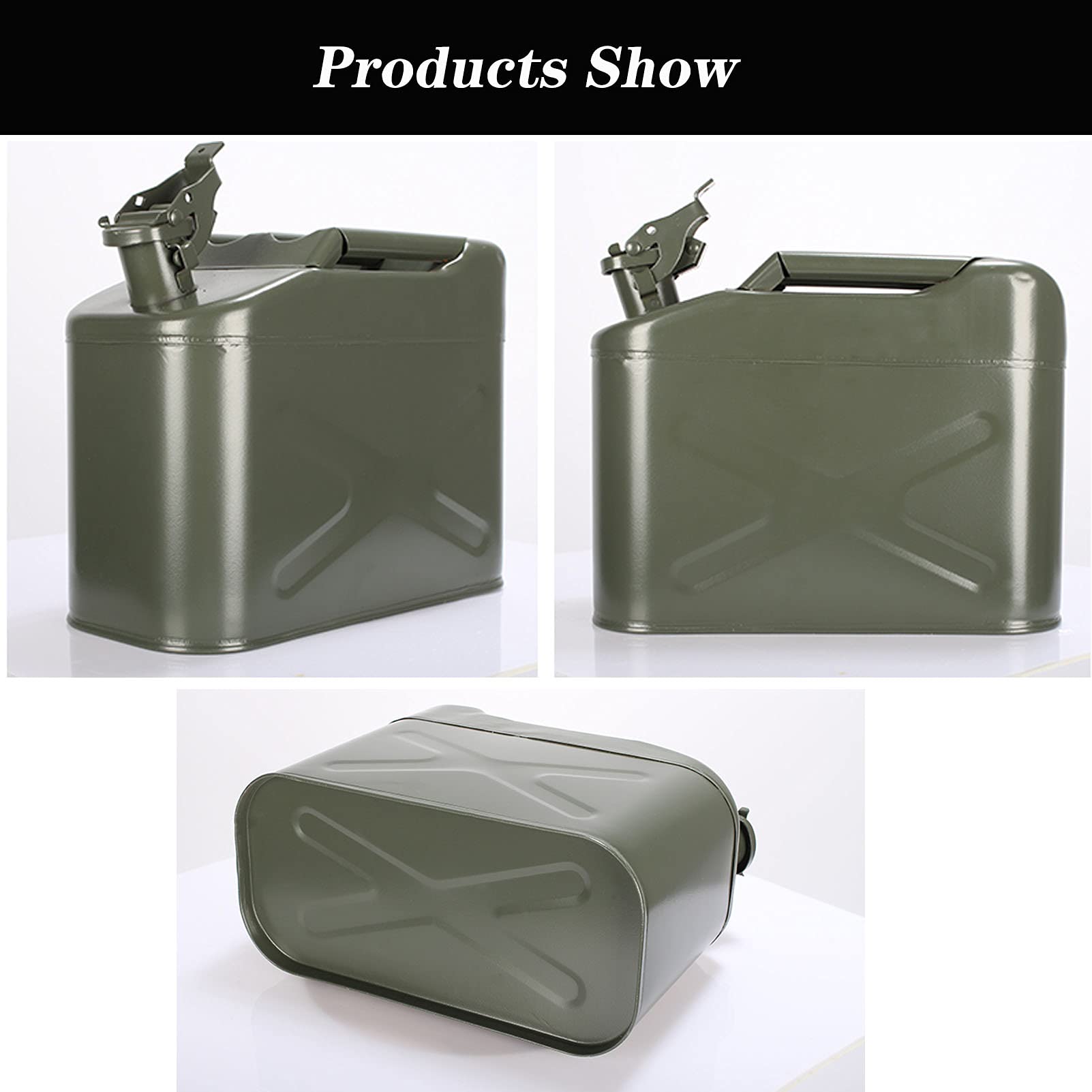 CGF- Benzinkanister 5L,10L,20L Military Can Heizöl Wasser Benzin Diesel Lagertank mit Ausguss, Sicherheitszertifizierung, Armeegrün mit UN-Zulassung