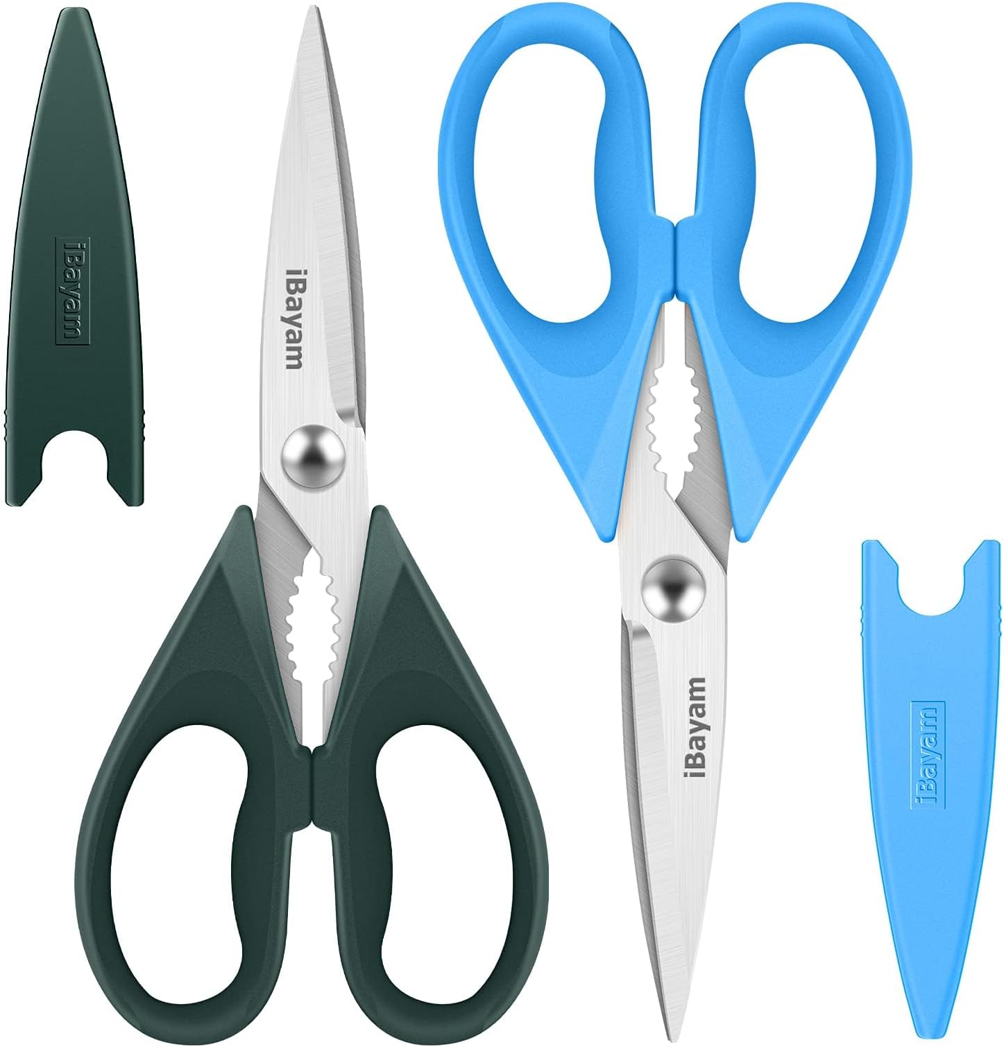 iBayam 2-Pack 8.7" Kitchen Shears, Heavy Duty, Cut Meat, Poultry, Herbs