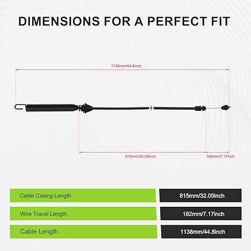 Miniatura 3 de 175067 Cable de embrague de cubierta para Craftsman LT1000 LT2000 DLT 3000 AYP Husqvarna Poulan 169676 532169676 532175067 21547184 42 pulgadas