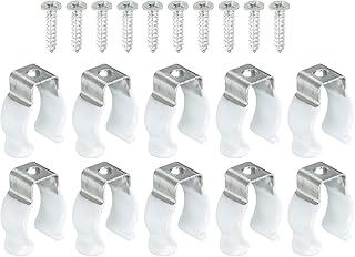 T5 U Clips Holder Bracket for LED Light Bulb Mounting Bracket Support Stainless Steel Fluorescent Tube Holder with Screws Pack of 10
