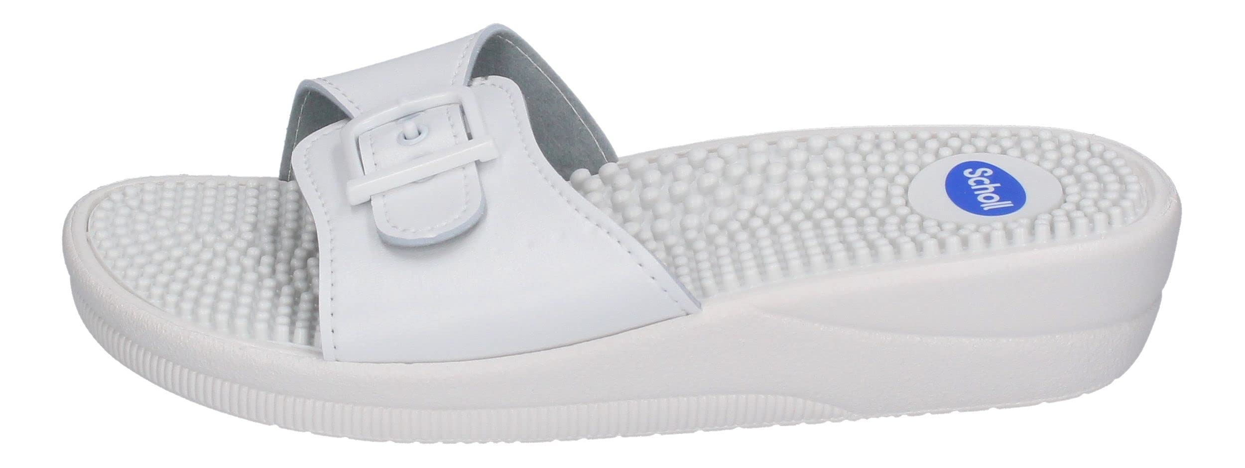 Scholl New Massage, Sandal Donna, Bianco, 38 EU