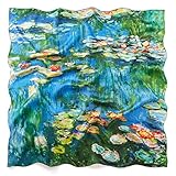 prettystern Damen Seidentwill bunt Seiden-Tuch 90cm Monet Wasserlilien Seerosen Giverny P489