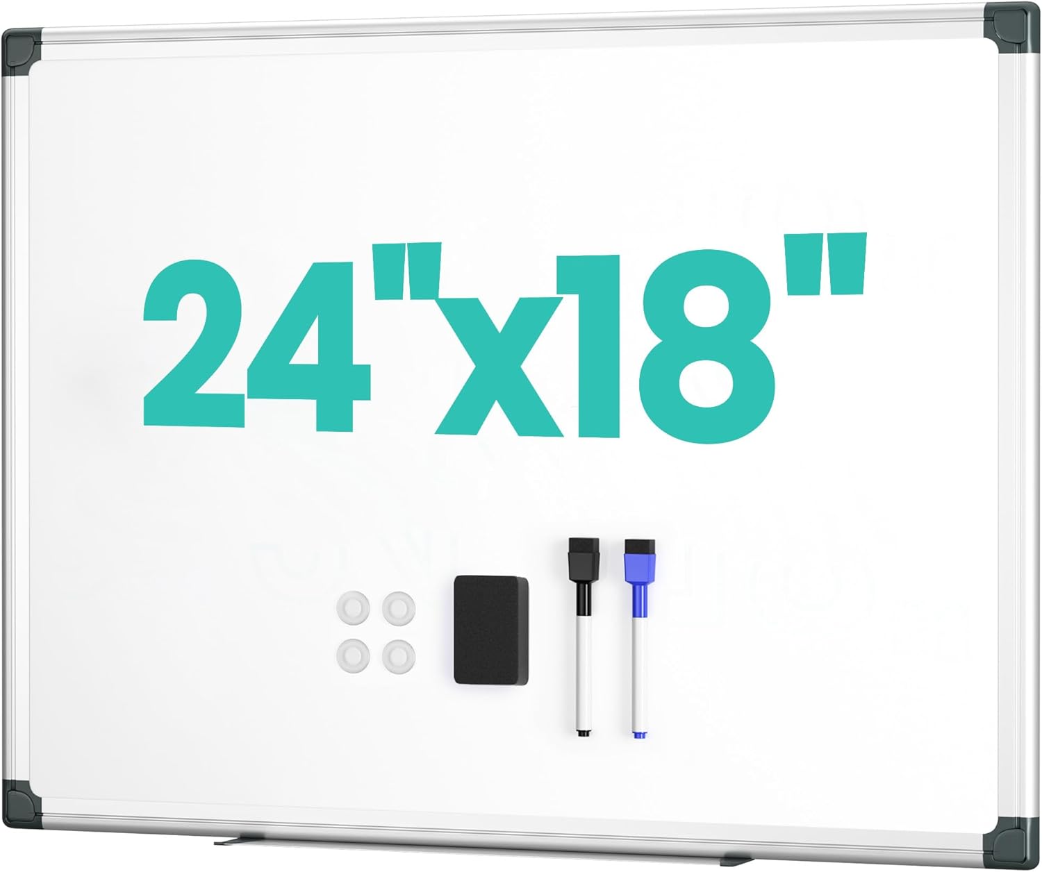 VUSIGN Magnetic Whiteboard for Wall, 36" x 24" Hanging Whiteboards for Office, School, Home, Includes Eraser, Markers, Magnets, Pen Tray, Silver Aluminum Frame