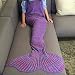 Handcrafted Crochet Knitting Mermaid Tail Blanket Sofa Blanket Rug Soft Sleeping Bag for Adult Teens, 71.6" x 41" (Purple)