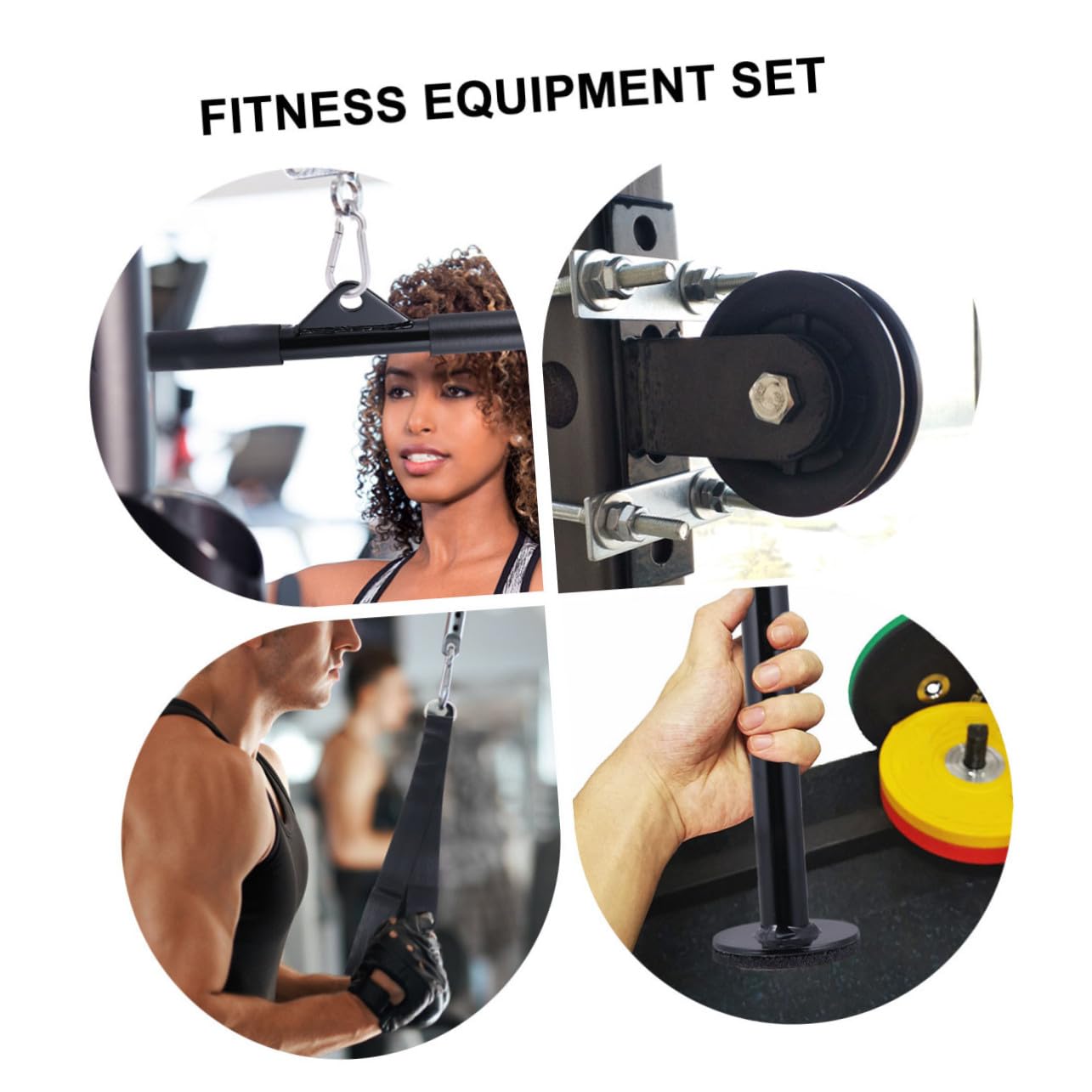 TOYANDONA 9stücke LAT-seilzugsystem Und -seilzugsystem Trainingsgerät Mit Hochfestem Nylonseil Inklusive Gerader Stange Und Zwei Griffen Mit Fußschlaufe Für Geräuscharmen Betrieb Und Flexibl