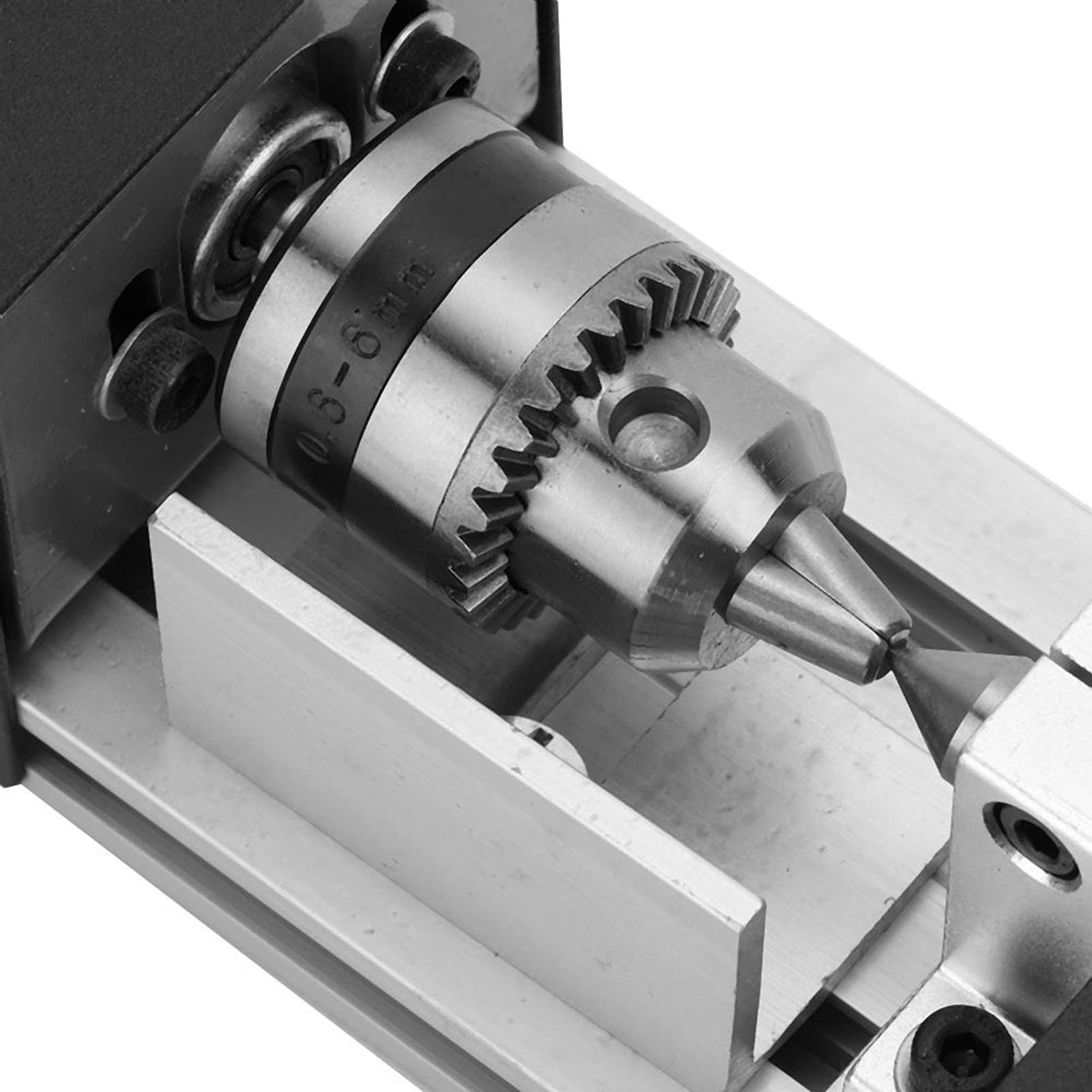 FTVOGUE Máquina de Granos Torno Cuerpo de Metal Completo Mini Bricolaje Torno de Madera Molienda Pulido Taladro Herramienta(EU plug)
