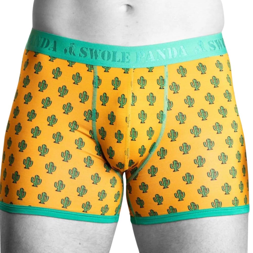 Swole Panda Men's Yellow Cactus Bamboo Boxers