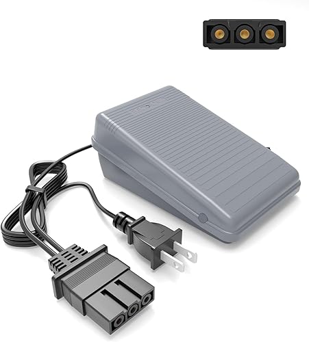 Pedal de repuesto para máquina de coser Brother y cable de alimentación compatible con Brother jx2517 lx3817 ls2125 lx3125 1034d lx2500 xl5130 gx37