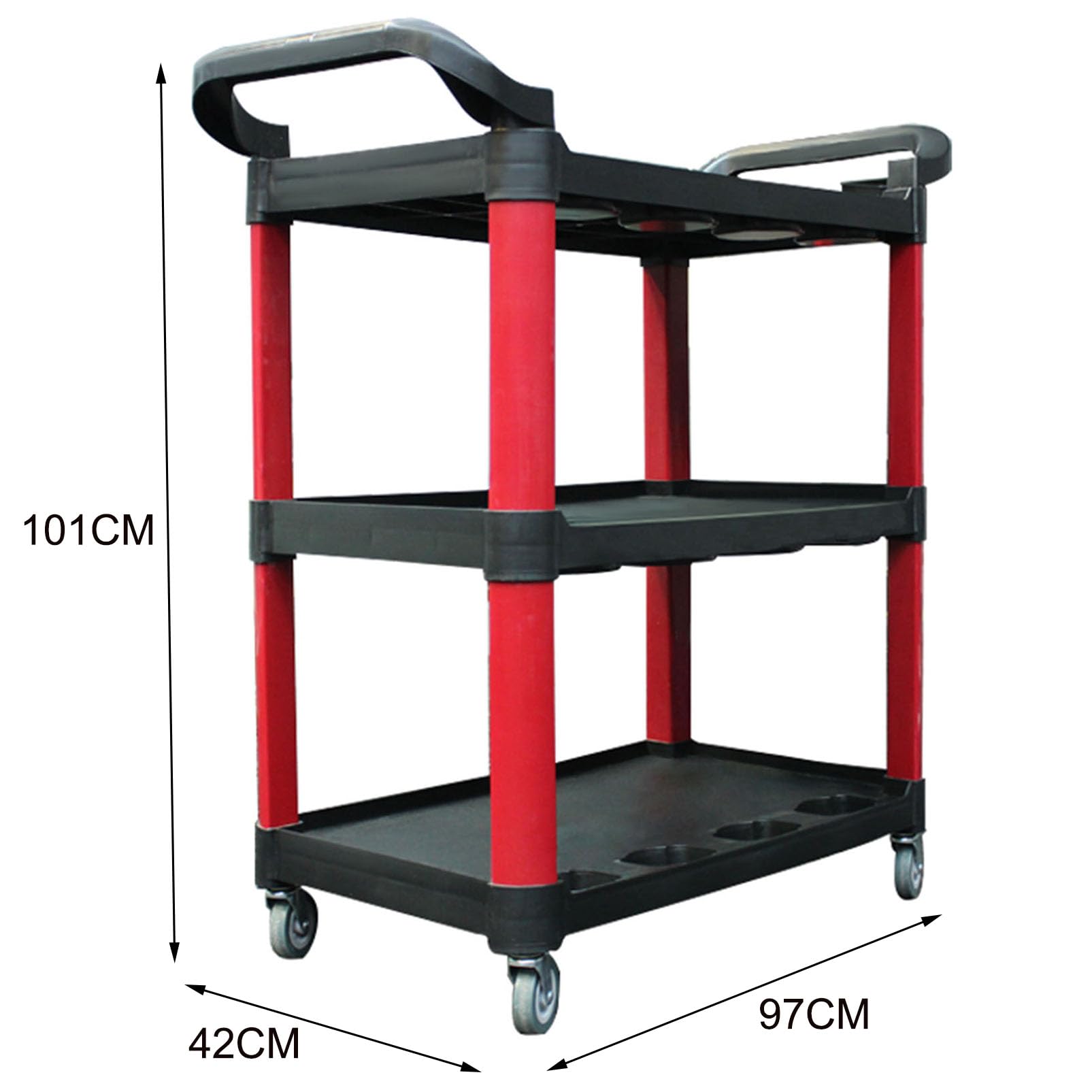 Carrello portautensili a 3 vassoi Carrello portautensili per Lavaggio, Carrello Organizer per Attrezzi di Servizio Carrello di Servizio Carrello da Lavoro Multiuso